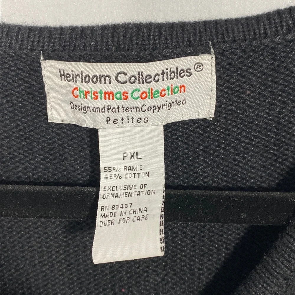 Heirloom Collectibles Women's Black Zip Front Sweater Embellished Cardinals PXL - Picture 2 of 9